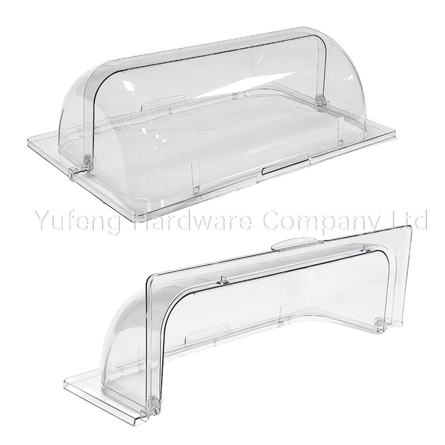 Food Display Cover Rectangular Clear Polycarbonate Roll Top Dome Cove