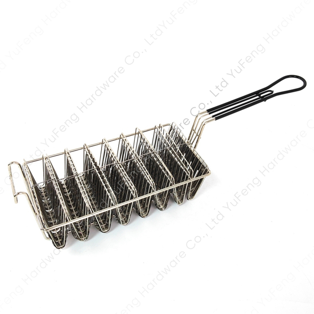 8 Shells Stainless Steel Taco Shell Deep Fry Basket