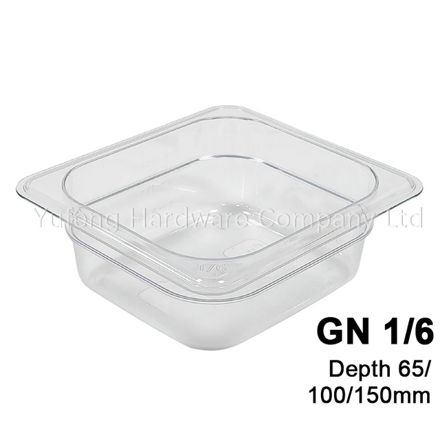 PC Plastic GN Pan 1/6 65MM 100MM 150MM 200MM Deep 