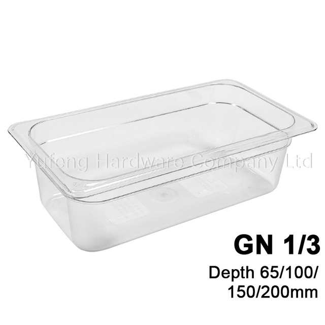 PC Plastic Gastronorm Pans 1/3 65MM 100MM 150MM 200MM Deep 