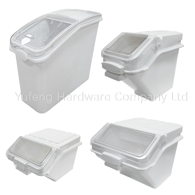 Ingredient Bin Flour Containers with Flip Lid, Scoop and Wheels, 10L, 24L, 47L, 81L, 102L