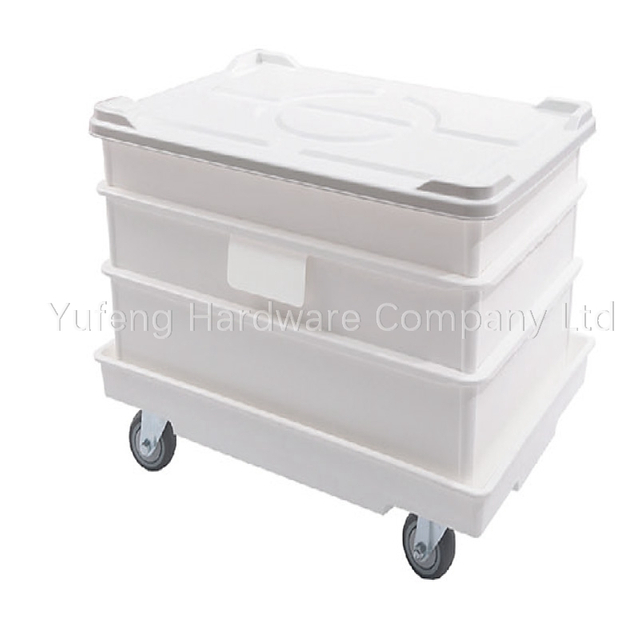 Pizza Dough Proofing Tray with Lid & Trolley Dough Box Container Medium Size